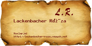 Lackenbacher Róza névjegykártya